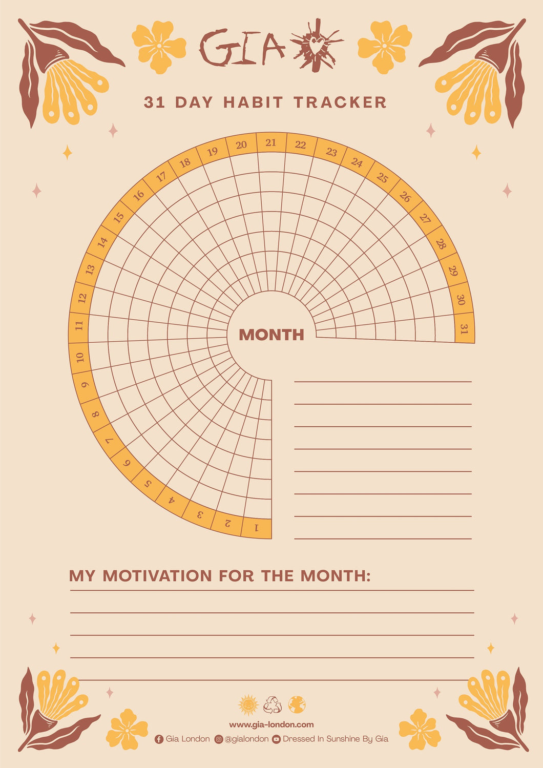 31 Day Habit Tracker Worksheet