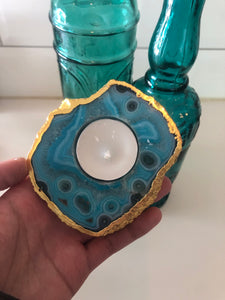 Agate Candle Holder Azure