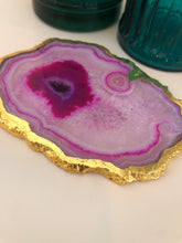 Load image into Gallery viewer, Agate Coaster Fushia
