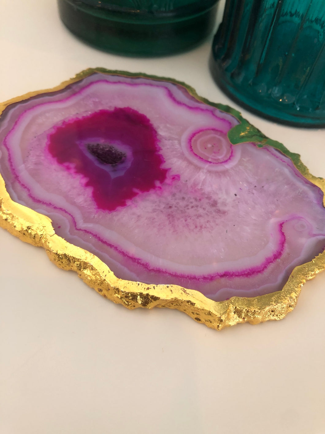 Agate Coaster Fushia