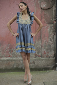 Boutique Dress Frenchi Denim Blue