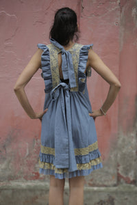 Boutique Dress Frenchi Denim Blue