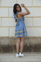 Load image into Gallery viewer, Boutique Dress Frenchi Denim Blue
