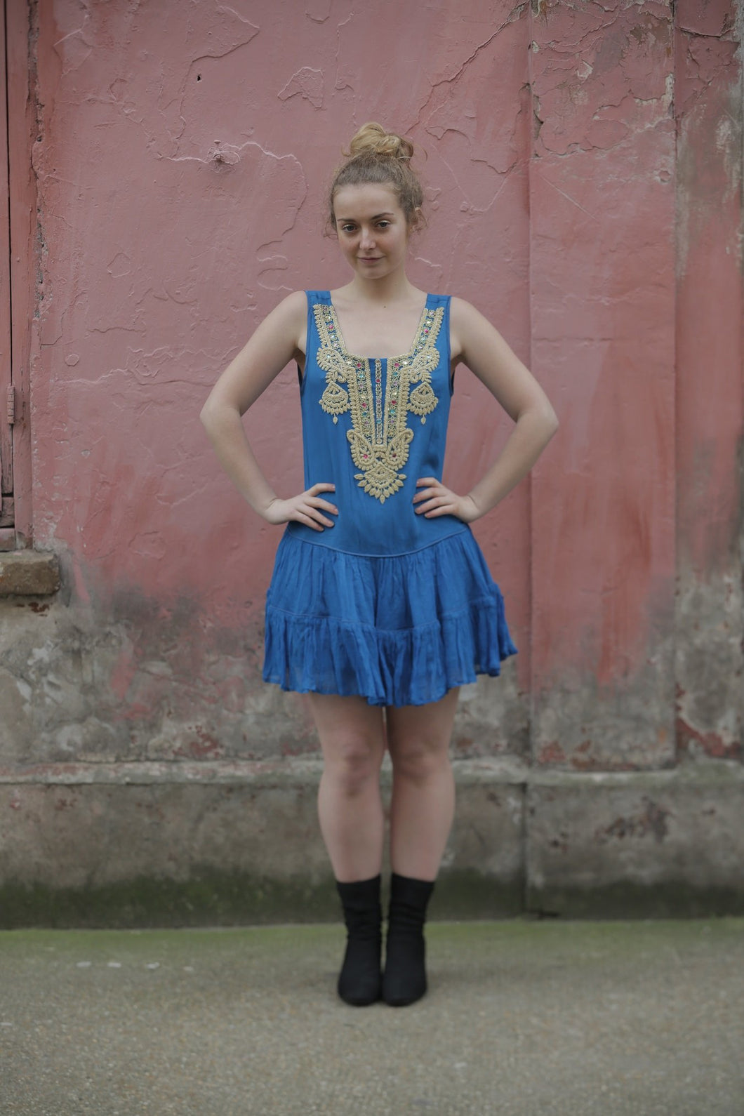 Boutique Dress Frockella Blue