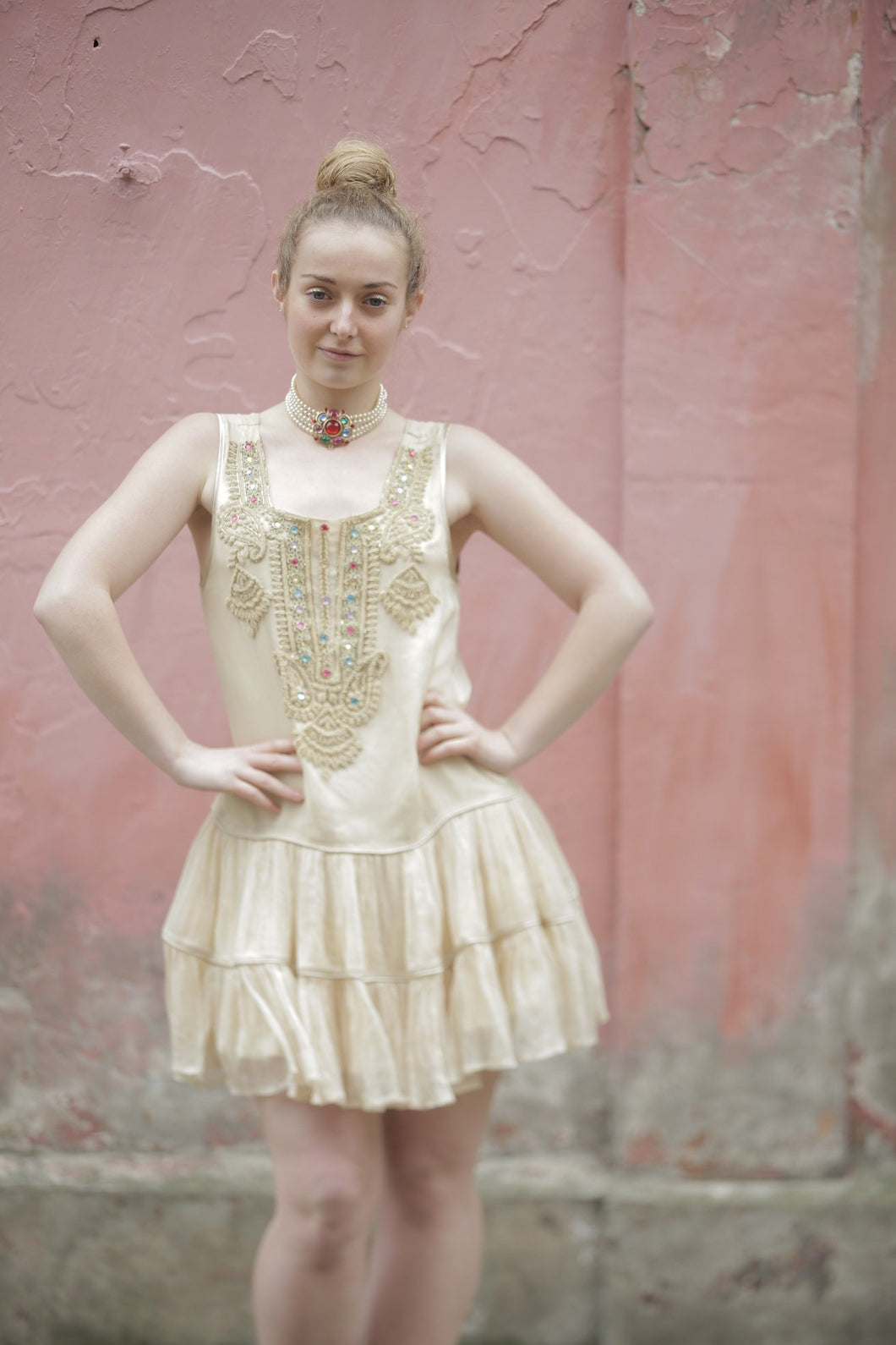 Boutique Dress Frockella Nude