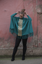 Load image into Gallery viewer, Boutique Poncho Cozmic Stars Mermaid
