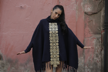 Load image into Gallery viewer, Boutique Poncho Cozmic Stars Royal
