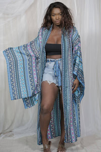 Dreamcatcher Kimono Long Aqua