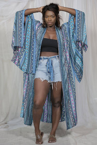 Dreamcatcher Kimono Long Aqua
