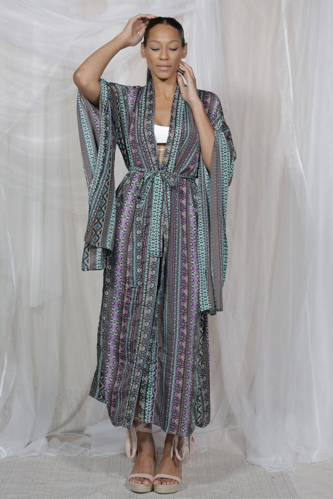Dreamcatcher Kimono Long Purple Clouds